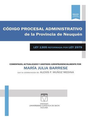 cover image of Código procesal administrativo de la provincia de Neuquén